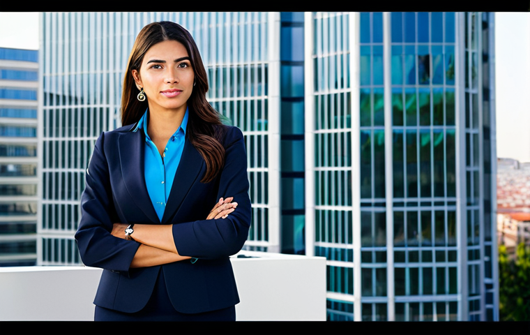 **

"A professional Latina businesswoman in a modest, tailored business suit, standing confidently in a modern Madrid office with the Telefonica building visible in the background. Fully clothed, appropriate attire, safe for work. Perfect anatomy, correct proportions, natural pose, professional corporate photography, high quality, bright lighting."

**