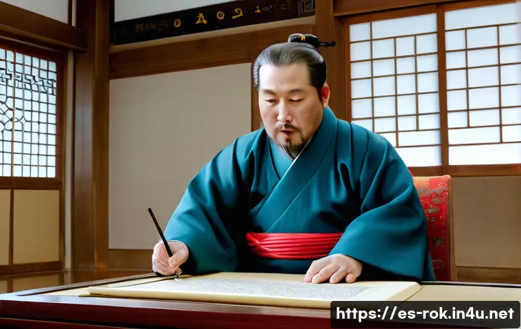 세종대왕 한글 창제 - **Prompt 1: The Birth of Hangeul and Accessible Knowledge**
    Detailed image of King Sejong the Gr...